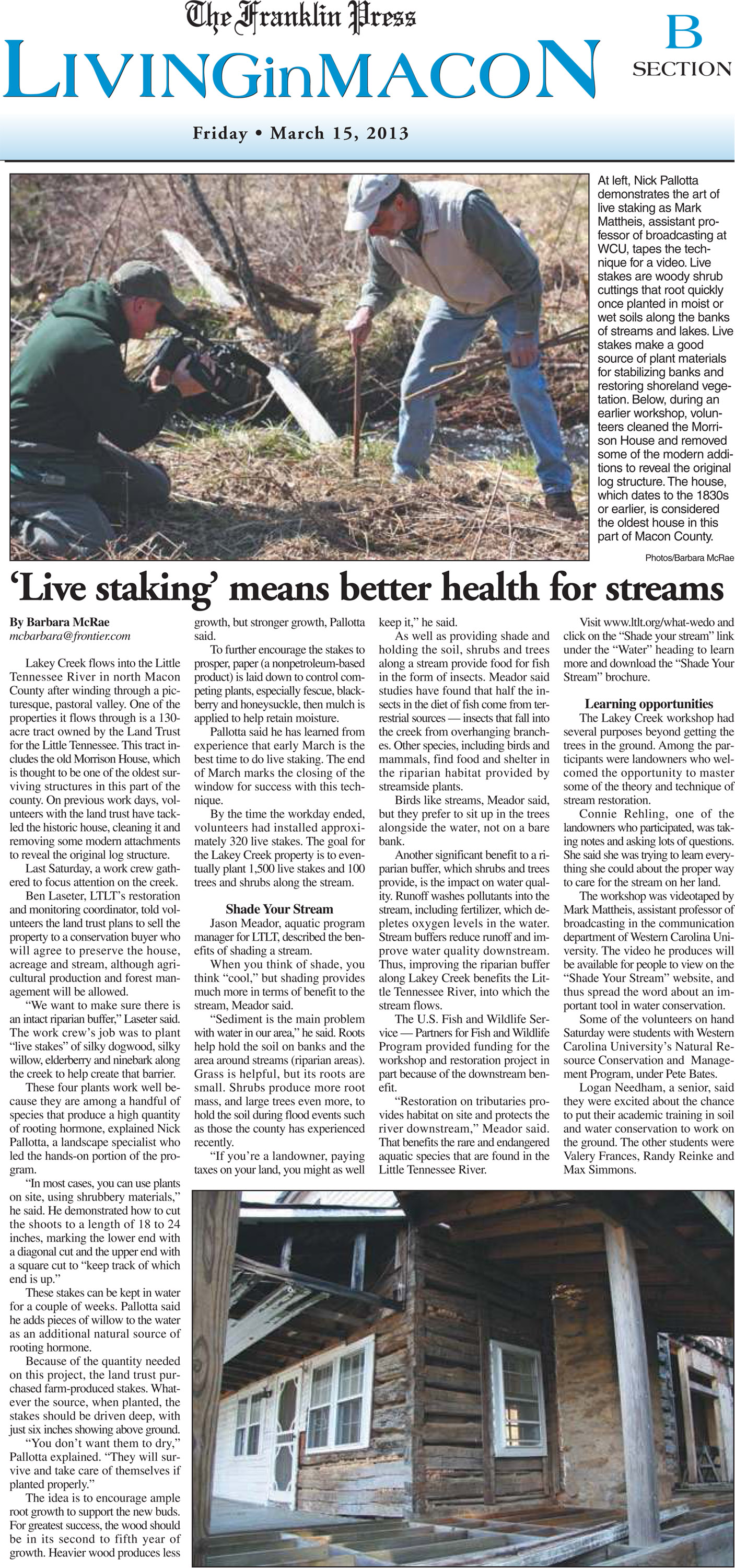 “‘Live staking’ means better health for streams”