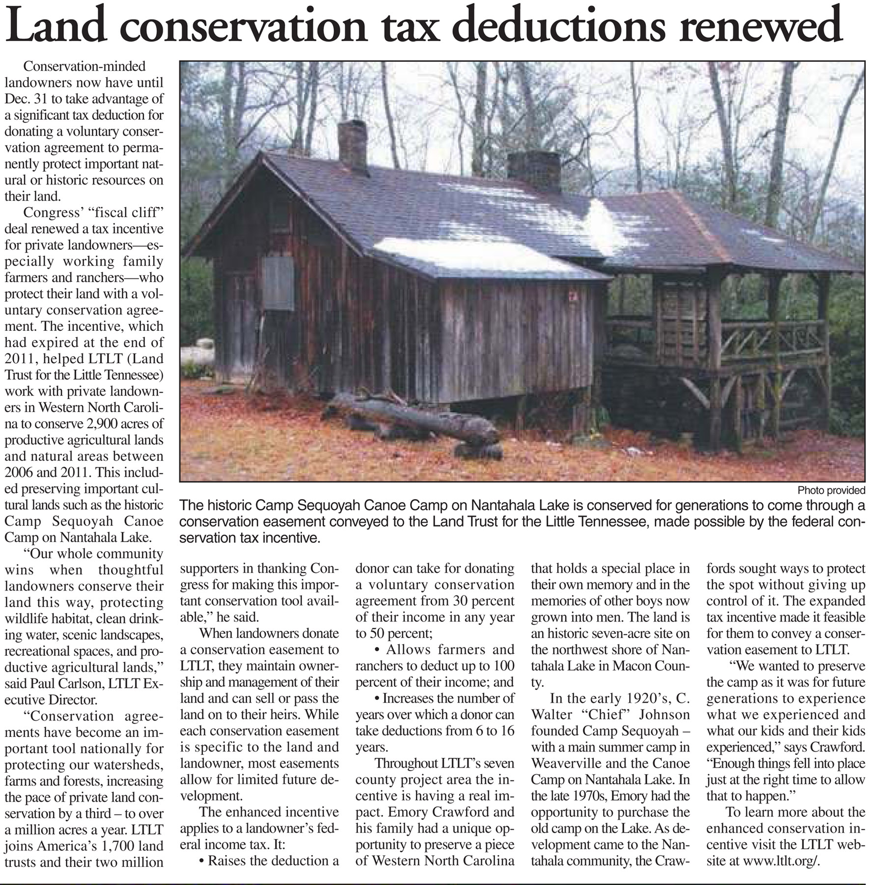 The Franklin Press: “Conservation tax deductions renewed”