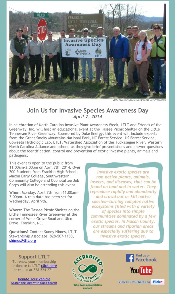 Join us for Invasive Species Awareness Day April 7
