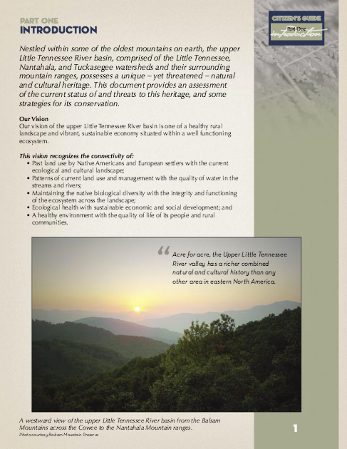 A Citizen’s Guide to the Natural and Cultural Heritage of the Upper Little Tennessee River Basin
