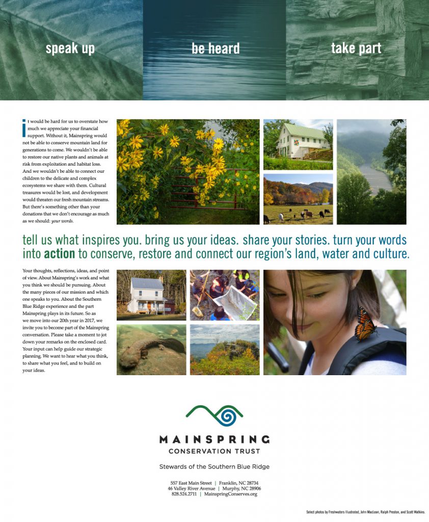 2016 Mid-year Mailer: Speak up. Be heard. Take part.